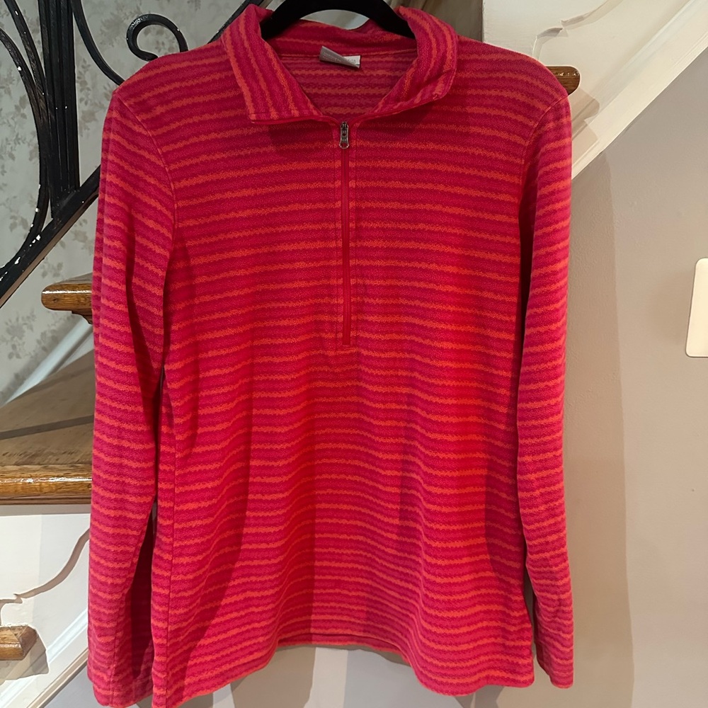 Columbia Pink and Red Striped Pullover